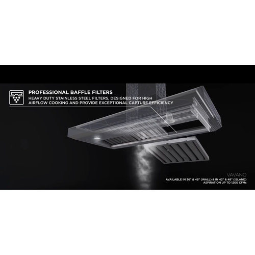 Elica 48" Leone 1200 CFM Ducted Wall Mount Range Hood in Stainless